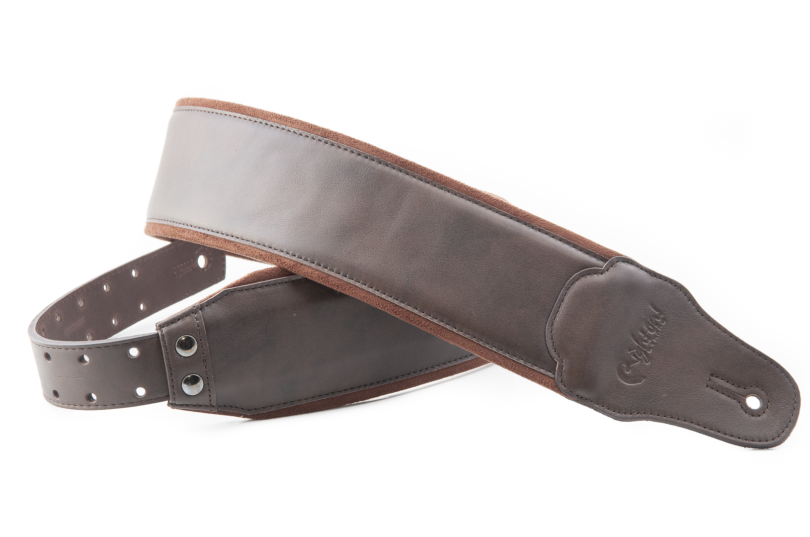 SMOOTH Brown Bass and Guitar Strap in leather